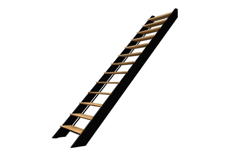 Escalier droit en bois 13 marches + éclairage LED – Spectra