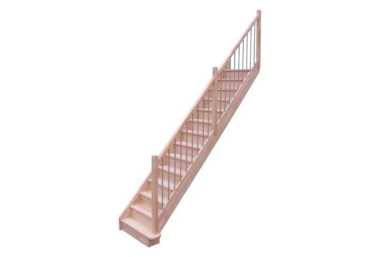 Escalier Droit en Hêtre Lamelle Collé Duo