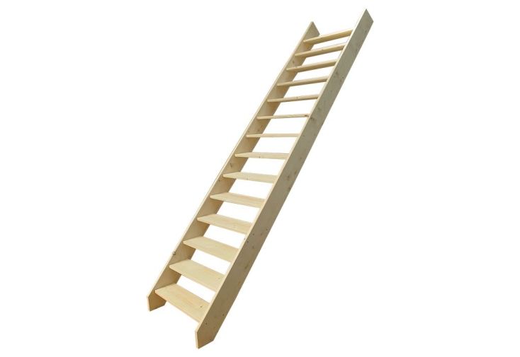 Escalier Droit en Bois de Douglas Réglable en Hauteur 2,20 – 3,00 m