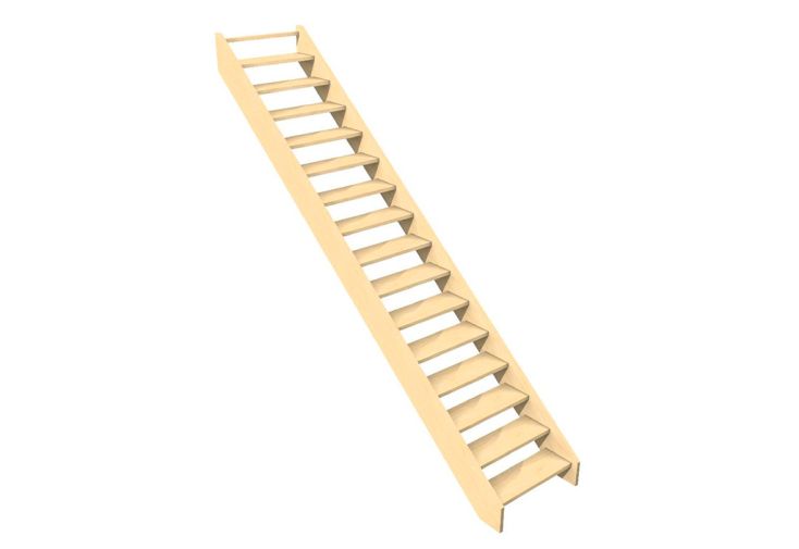 Escalier Droit en Bois 288 cm Oléa (Pls Essences)