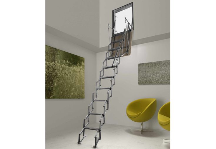 Escalier escamotable avec trappe verticale pour mur – 276 à 300 cm -  FANTOZZI SCALE srl