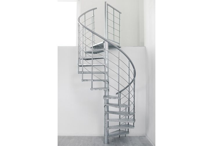 Escalier extérieur en colimaçon en acier galvanisé – Spino Zink Smart
