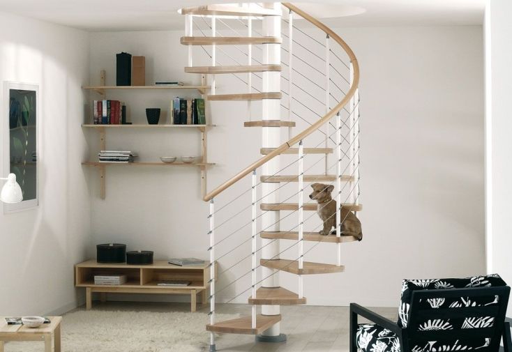 Escalier en Colimaçon Kloe ∅ 160 cm Hêtre Clair et Acier (pls coloris)