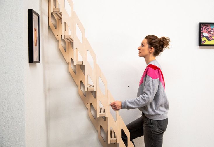 Escalier pliable en bois Ultra Light : 130 à 315 cm – finition naturelle