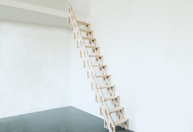 Escalier escamotable avec trappe verticale pour mur – 276 à 300 cm