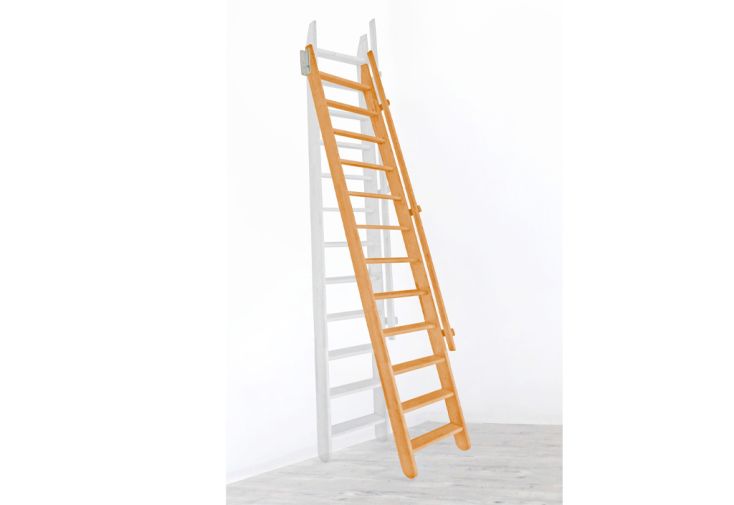 Escalier gain de place en bois pliable contre le mur - Flexiblo hêtre