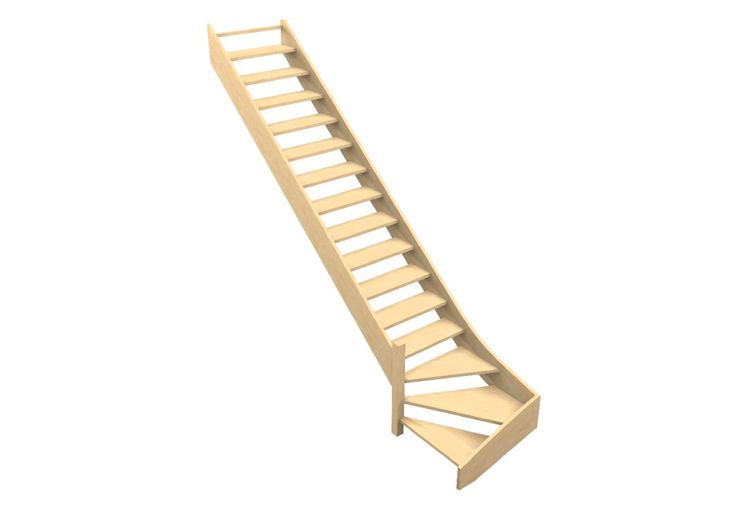 Escalier Quart Tournant Bas en Bois 288 cm Oléa