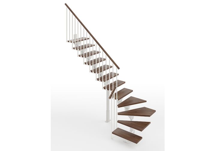 Escalier quart tournant en bois et acier Knock – 12 marches