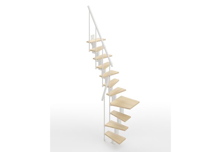 Escalier quart tournant en bois et acier Small  – 11 marches