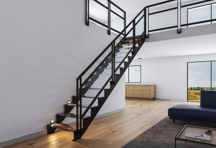 Double Limons pour Escalier en Métal Droit Sur Mesure – Nora