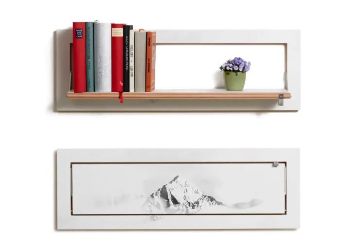 Etagère murale design en bois Vallunaraju Fläpps - 80 x 27 cm