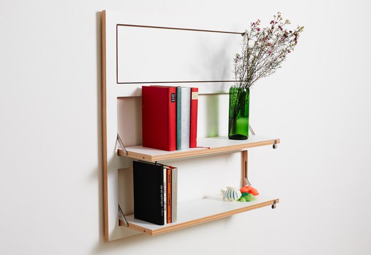 Étagère murale triple en bois Fläpps – 80 x 21 x 80 cm