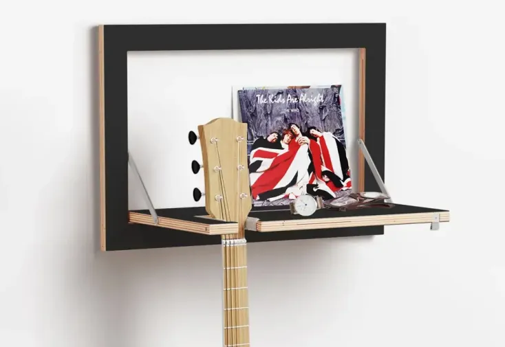 Etagère rabattable suspension 1 guitare - 60 x 40 cm