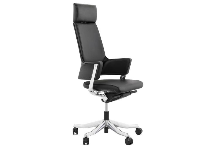 Fauteuil de bureau en cuir et métal Kennedy