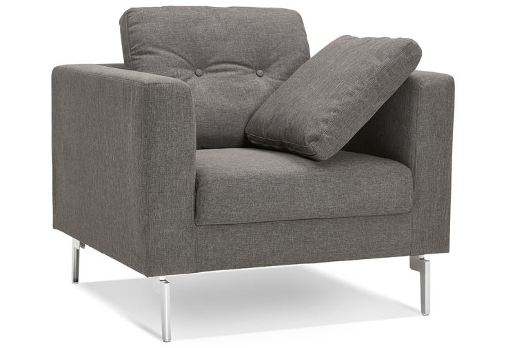 Fauteuil Design en Tissu Abba Mini Gris