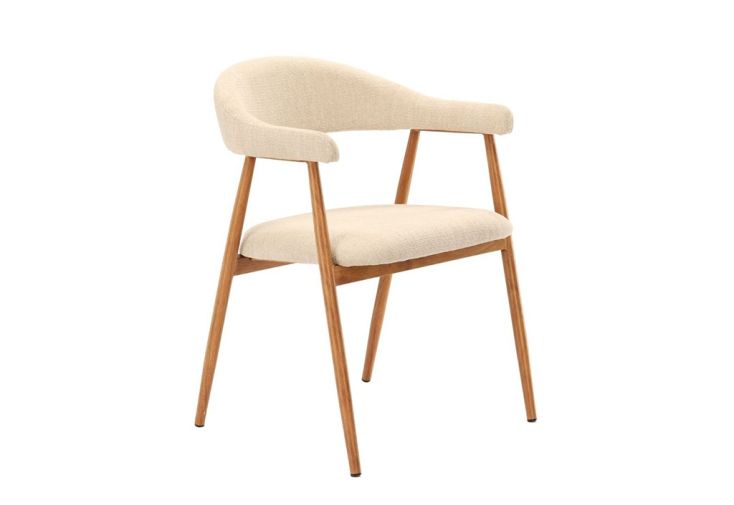 Fauteuil de salle à manger en métal imitation bois - Georgia