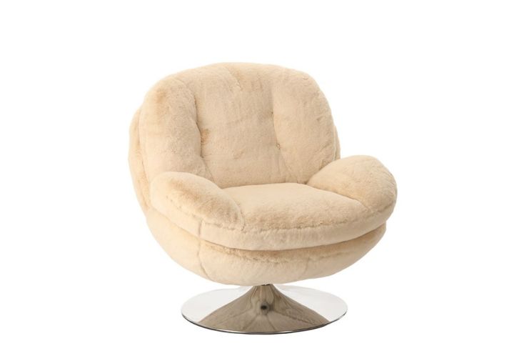 Fauteuil en fausse fourrure Memento – 86 x 81 x 83 cm