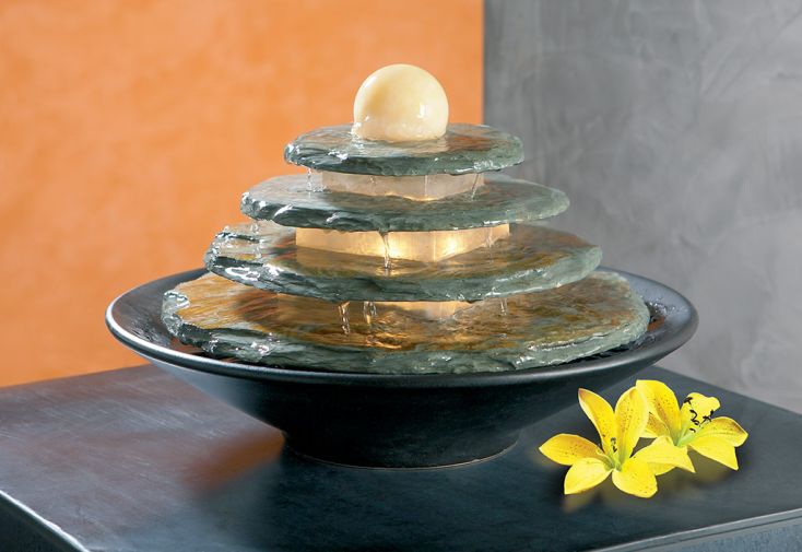 Fontaine à eau décorative d’intérieur zen Tao - Ø 35 cm x 26 cm