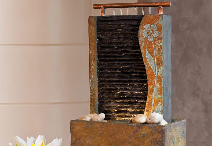 Fontaine à eau décorative d’intérieur zen Guo – 25,5 x 15 x 41 cm
