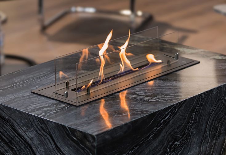 Foyer au bioéthanol décoratif TERMOBIO noir – brûleur + vitres