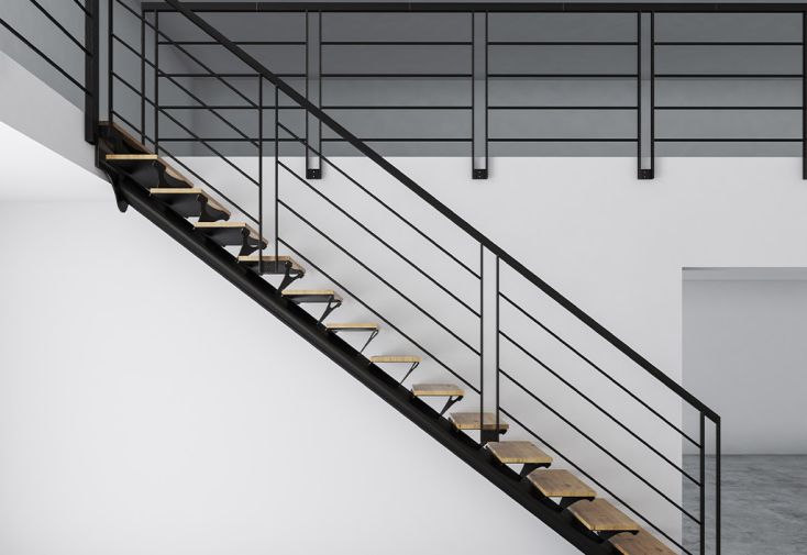 Garde-Corps en Acier 4 Lisses pour Escalier sur Mesure – Escalier-Moderne