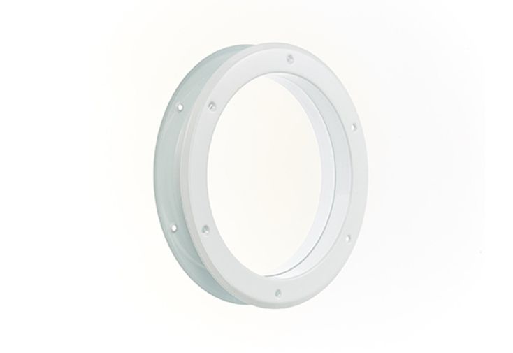 Hublot de porte d’intérieur en métal blanc et verre trempé – Ø 20 cm