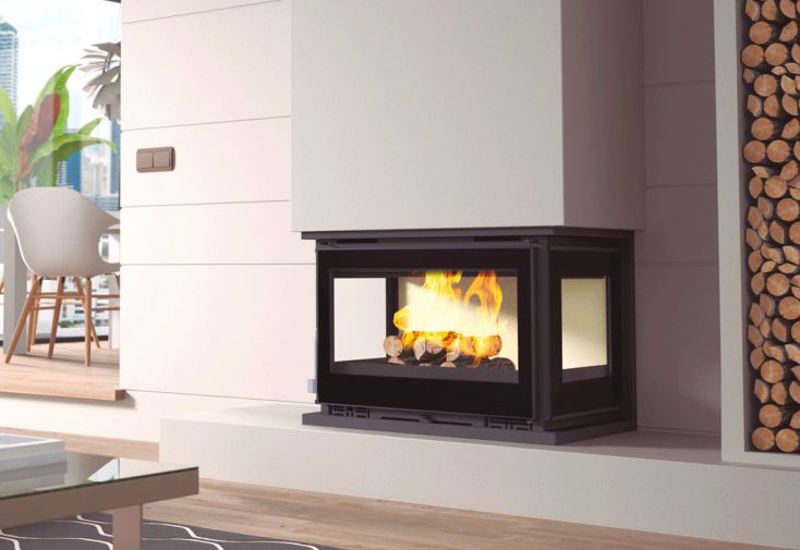 Insert bois 3 faces 13 kW double combustion + soufflerie - IT-183 K