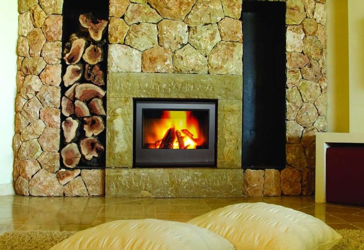 Insert de Cheminée Bois en Acier 12 kW avec Cadre - Vision C270