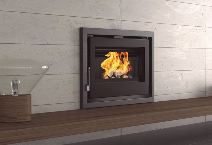 Insert à bois double combustion + ventilation - 12,5 kW