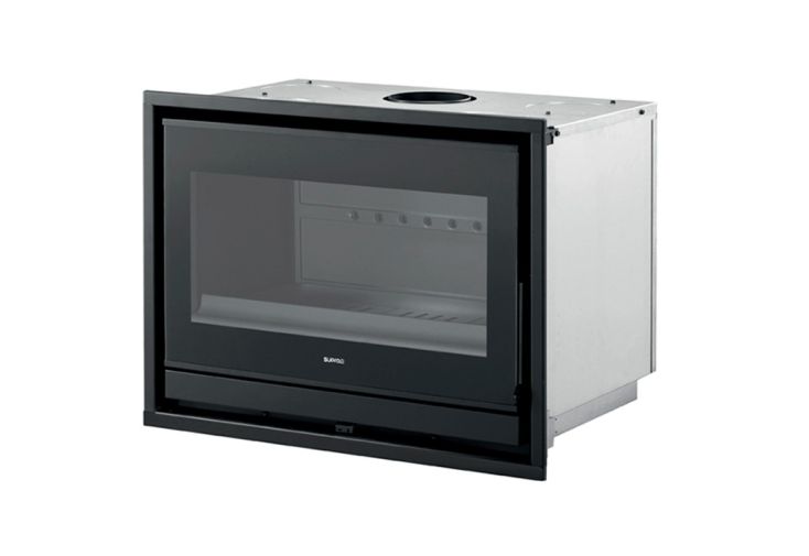 Insert à bois double combustion en acier Néo 76 16/9ème – 10 kW 