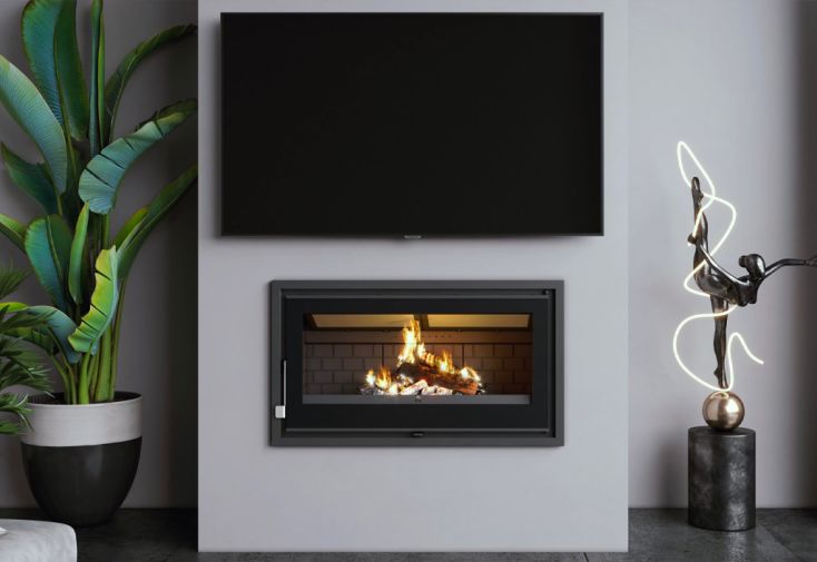 Insert à bois triple combustion 14,5 kW avec soufflerie - IZ-100 FKT