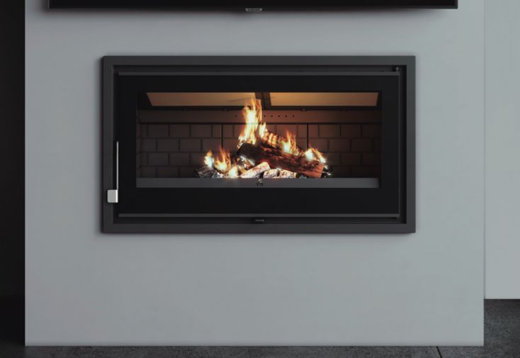 Insert à bois triple combustion en acier – 9 à 14,5 kW