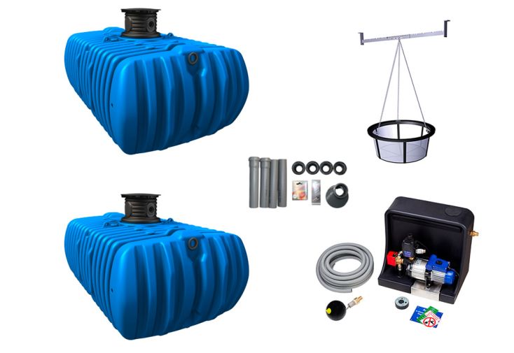 Kit cuve récupération d’eau enterrée plate 14 000 L – Flat Premium L