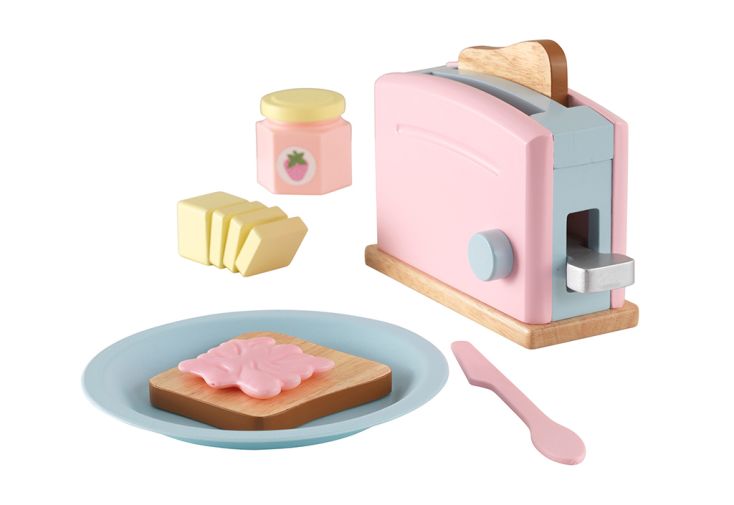 Kit de dinette pour enfant petit déjeuner grille-pain 8 pièces