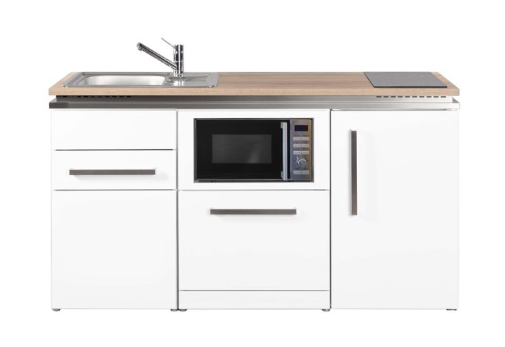 Kitchenette avec frigo, L-V, M-O, vitrocéramique – MDGSM160 surface chêne