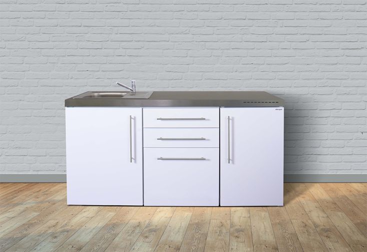 Kitchenette en métal blanc avec évier MP 170