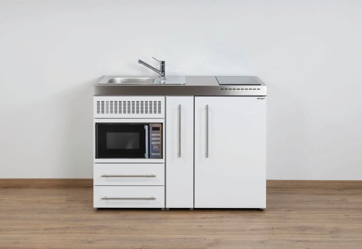 Mini-Cuisine avec Frigo, Micro-Ondes et Vitrocéramique MPM120A Blanche