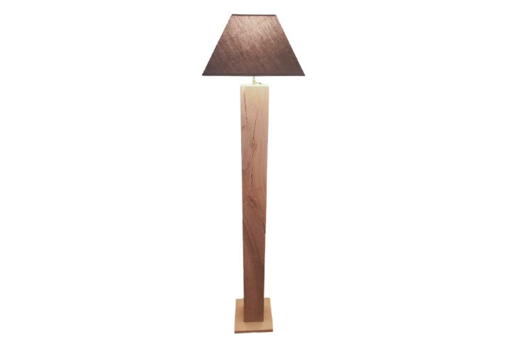 Lampe sur pied de salon en bois de chêne - Lampadaire Kubik