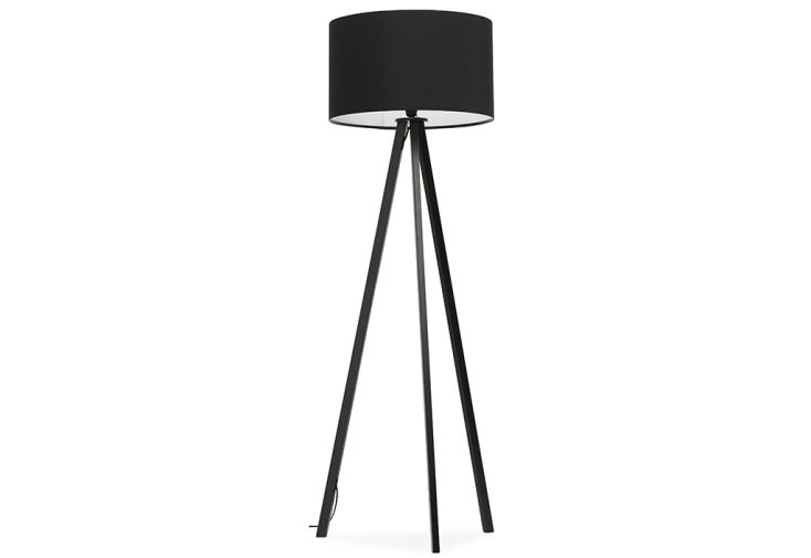 Lampadaire en Métal et Polyester Trivet Noir