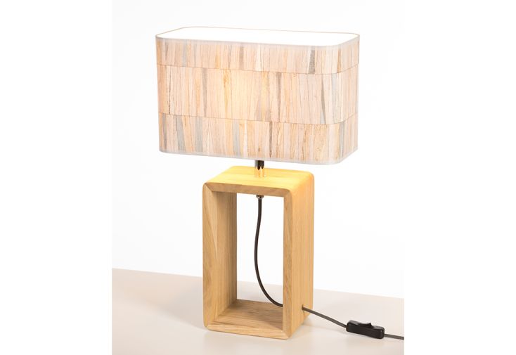 Lampe à poser en bois de chêne et tissu – Malo
