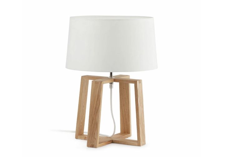 Lampe de table en bois avec abat-jour en textile - Bliss