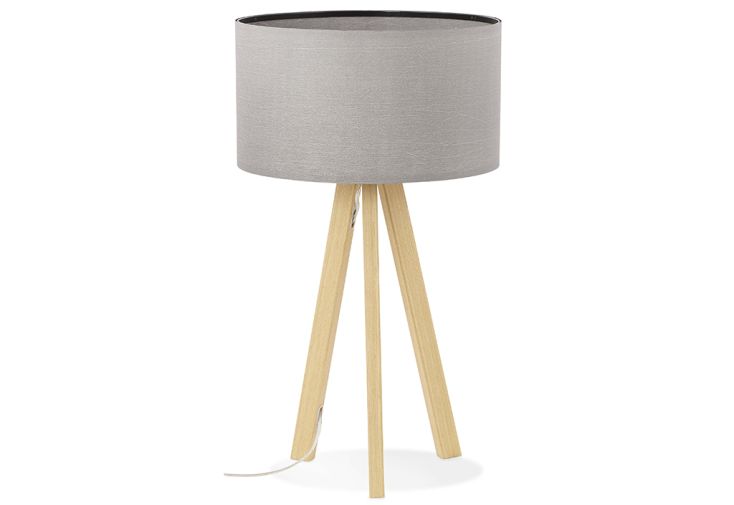 Lampe à Poser en Métal et Polyester Trivet Mini Gris 