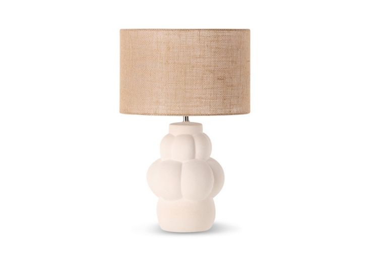 Lampe à poser en céramique et lin – Calithea