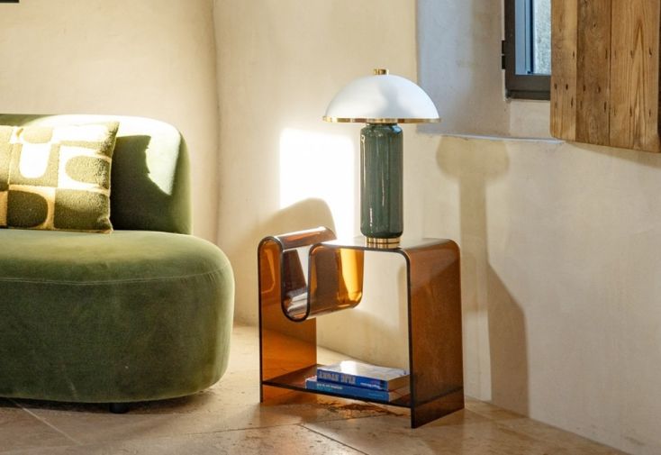 Lampe à poser en métal et verre Omnia – ø 30 x 46 cm