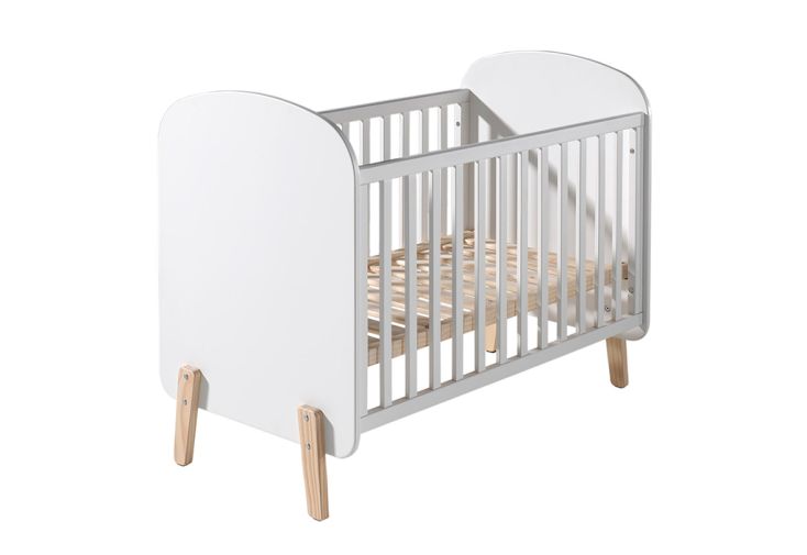 Lit Bébé en Bois Blanc 60 x 120 cm – Kiddy