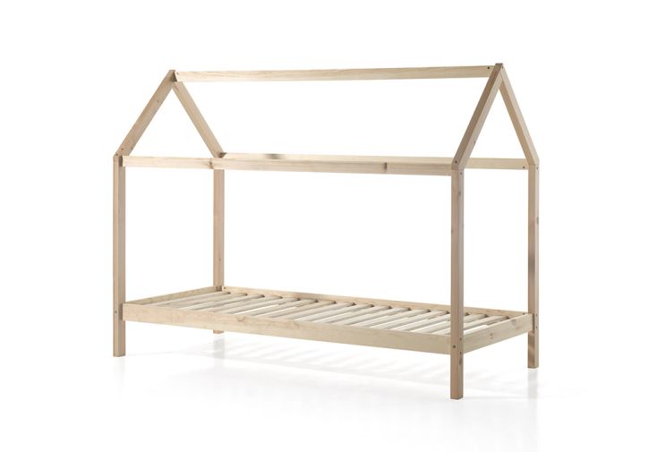 Lit Cabane en Bois de Pin Dallas 90 x 200 cm (2 Coloris)