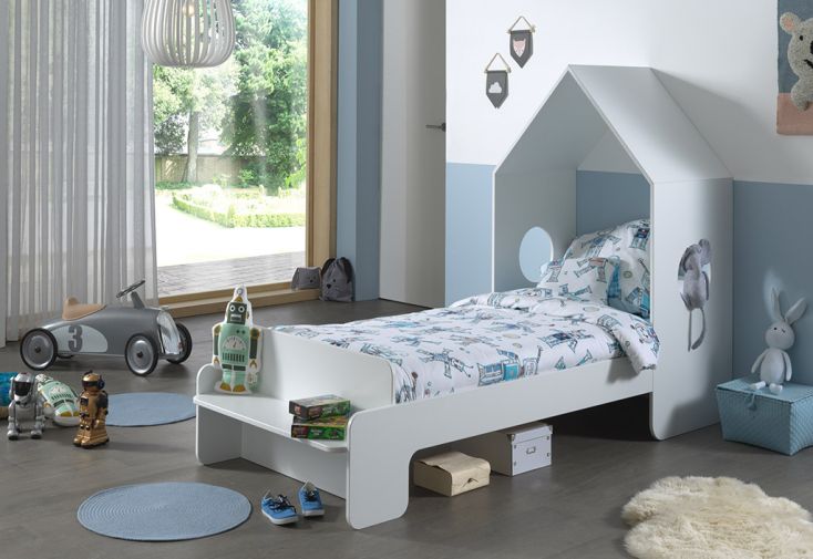 Lit Cabane pour Enfant en Bois MDF Casami Blanc 90 x 200 cm 