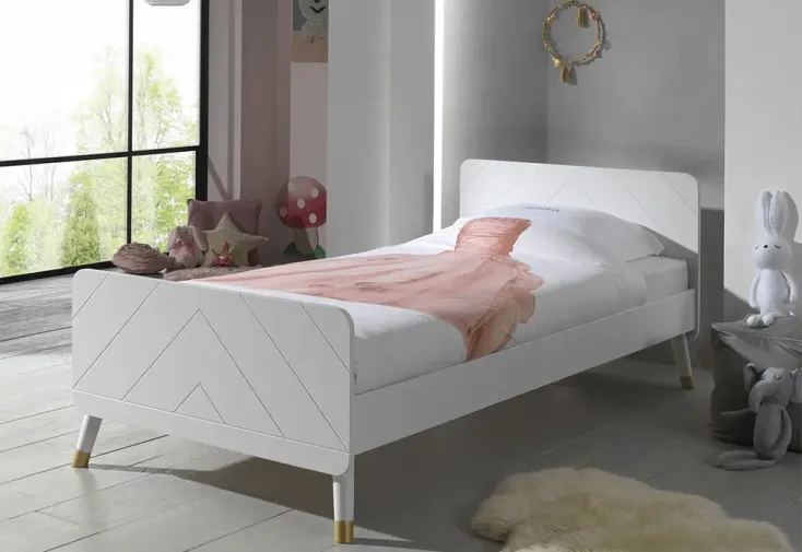 Lit pour enfant en bois 90 x 200 cm Billy blanc 