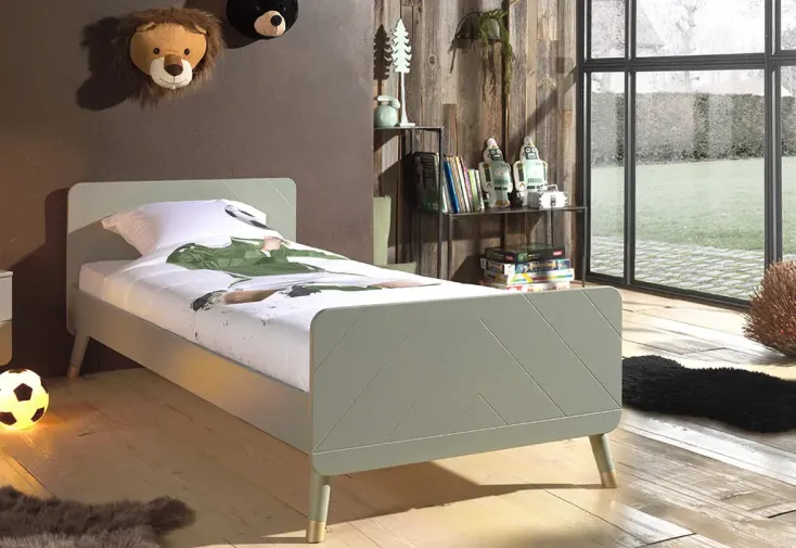 Lit pour enfant en bois 90 x 200 cm Billy vert 