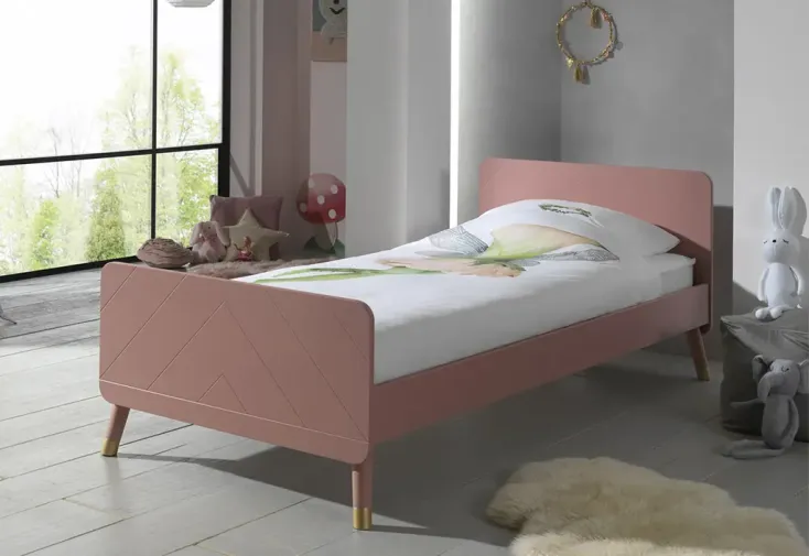 Lit pour enfant en bois 90 x 200 cm Billy rose 